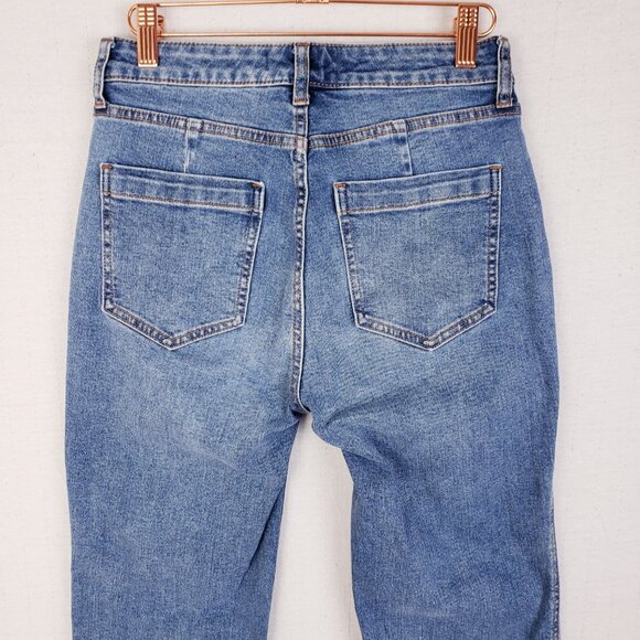 Free People Curvy High-Rise Vintage Straight Jeans We The Free Medium Wash sz 25 - Picture 13 of 15